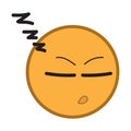 sleeping emoticon. Vector illustration decorative design Royalty Free Stock Photo