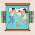 Sleeping Family Top View Illustration