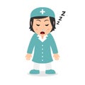 Sleeping Female Nurse Cartoon Character