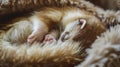 Sleeping Ferret in a Cozy Blanket Royalty Free Stock Photo