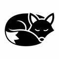 Sleeping Fox Silhouette Royalty Free Stock Photo
