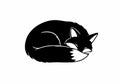 Sleeping fox silhouette Royalty Free Stock Photo