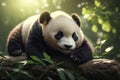 Sleeping giant panda baby. ai generative Royalty Free Stock Photo