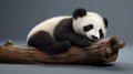 Sleeping giant panda baby. Generative AI Royalty Free Stock Photo