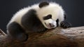 Sleeping giant panda baby. Generative AI Royalty Free Stock Photo