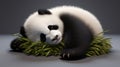 Sleeping giant panda baby. Generative AI Royalty Free Stock Photo