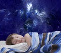 Sleeping girl on abstract background Royalty Free Stock Photo