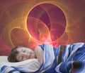 Sleeping girl on abstract background Royalty Free Stock Photo