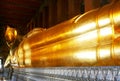 Sleeping Gold Buddha at Wat Po Royalty Free Stock Photo