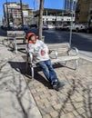 Sleeping homeless person in downtown Austin Texas