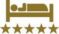 Sleeping icon with five golden stars