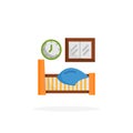 Sleeping icon flat Royalty Free Stock Photo
