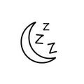 Sleeping icon, Moon zzz vector icon
