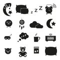 Sleeping icons set