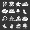 Sleeping icons set grey vector