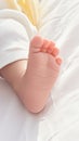 Sleeping innocence Closeup of a babys feet in restful slumber Royalty Free Stock Photo