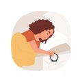 Sleeping late isolated cartoon vector illustration.