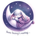 Sleeping Lavender Bunny Under the Stars