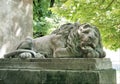 Sleeping lion sculpture Royalty Free Stock Photo