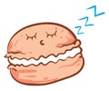 Sleeping macaron, illustration, vector