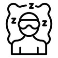 Sleeping man icon outline vector. Person dream