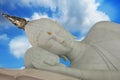 Sleeping Marble Buddha Statues on blue sky background Royalty Free Stock Photo