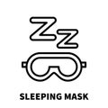 Sleeping mask icon or logo in modern line style.