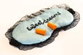 Sleep mask on white Sweet dreams ear plugs Royalty Free Stock Photo