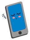 Sleeping mobile phone, illustration, vector