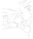 Sleeping mother and a baby Royalty Free Stock Photo