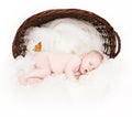 Sleeping Newborn Baby, Beautiful New Born Kid Studio Portrait Royalty Free Stock Photo