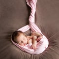 Cute sleeping newborn baby girl