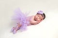 Newborn Baby Girl in Ballerina Costume Royalty Free Stock Photo