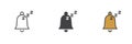 Sleeping notification bell different style icon set