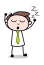 Sleeping - Office Businessman Employee Cartoon Vector Illustration