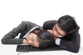 Sleeping office workers Royalty Free Stock Photo