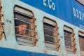 Sleeping Passenger, Indian Railways, Outside of Delhi, India