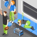 Sleeping Passenger Isometric Composition