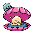 Sleeping pearl in a pink shell.