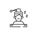 Sleeping person line icon