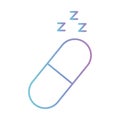 Sleeping pill gradient style icon vector design