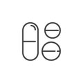 Sleeping pill line icon