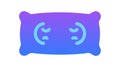 Sleeping Pillow with Emoji Face for Rest Relaxation, vector design Generative AI Royalty Free Stock Photo