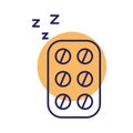Sleeping pills line style icon vector design