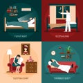 Sleeping Poses 2x2 Design Concept Royalty Free Stock Photo