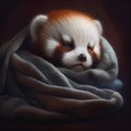 Sleeping Red Panda baby animal Royalty Free Stock Photo