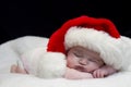 Sleeping Santa Baby Royalty Free Stock Photo