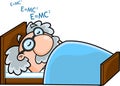 Sleeping Science Professor Cartoon Character Dreaming Formulas Royalty Free Stock Photo