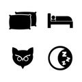 Sleeping. Simple Related Vector Icons Royalty Free Stock Photo
