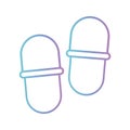 Sleeping slippers gradient style icon vector design